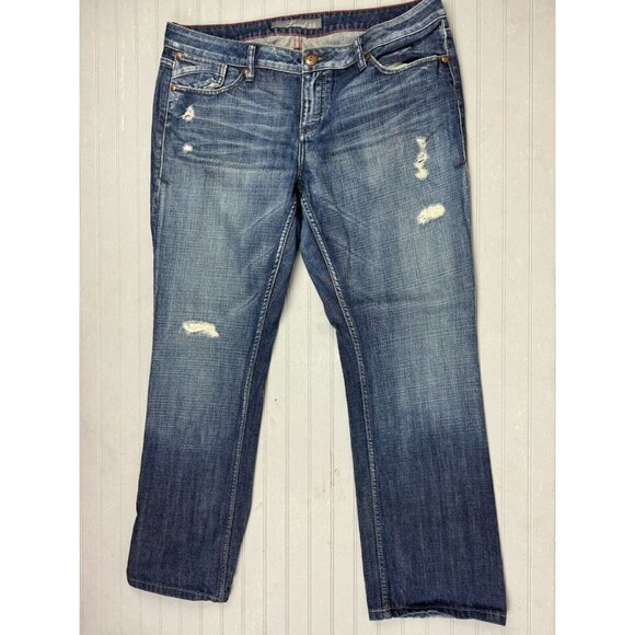 Level 99 Size 37x28.5 (Measured) Women Jeans Straight Distress Mid Rise … - Picture 1 of 3